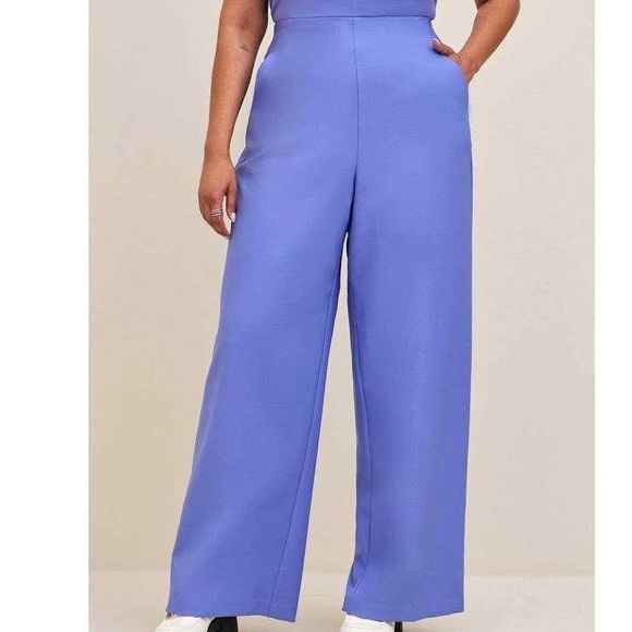 Torrid Pull On Wide Leg High Rise Pant Periwinkle NWT - Picture 6 of 6